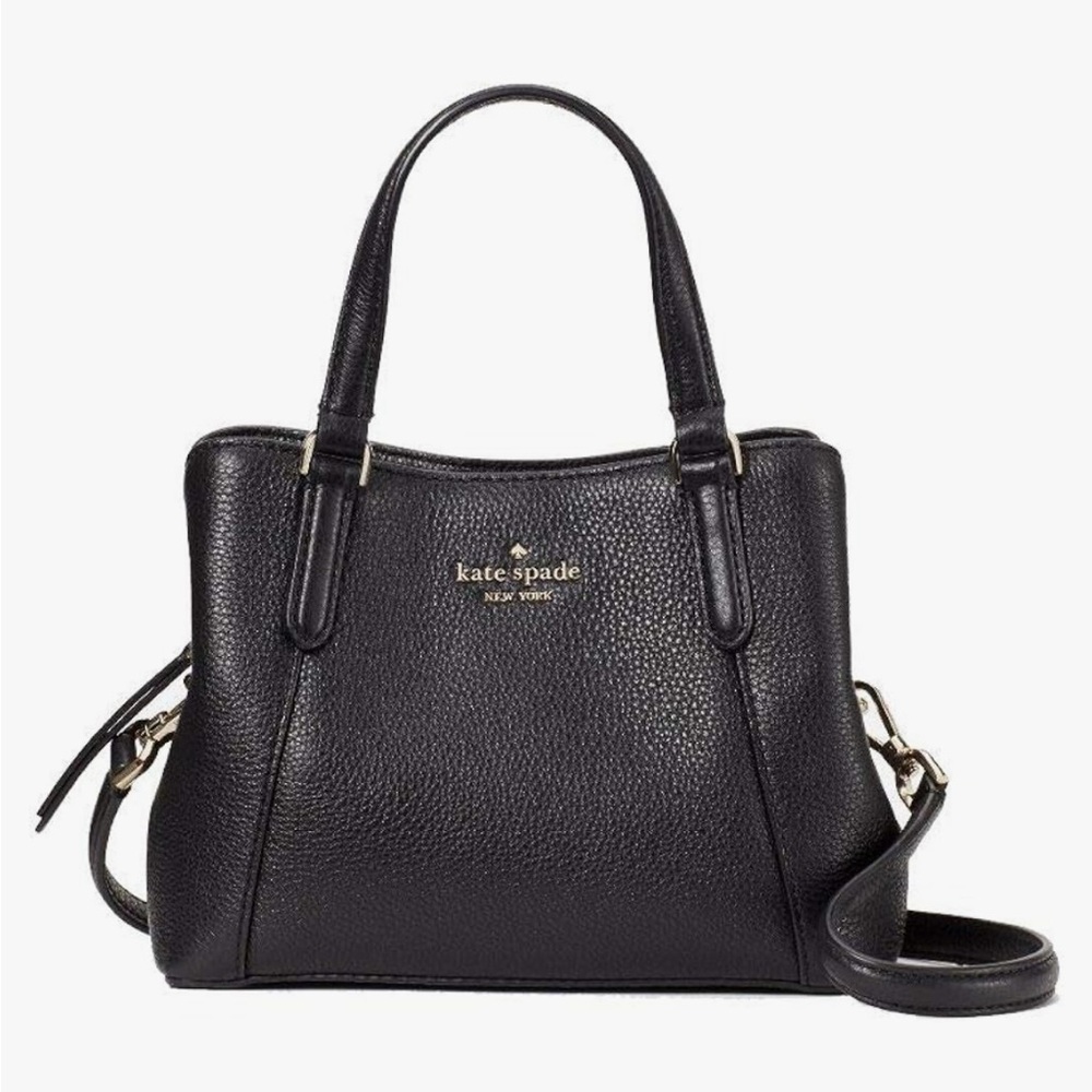 Kate Spade Small Jackson Triple Compartment Satchel Crossbody Bag in Black